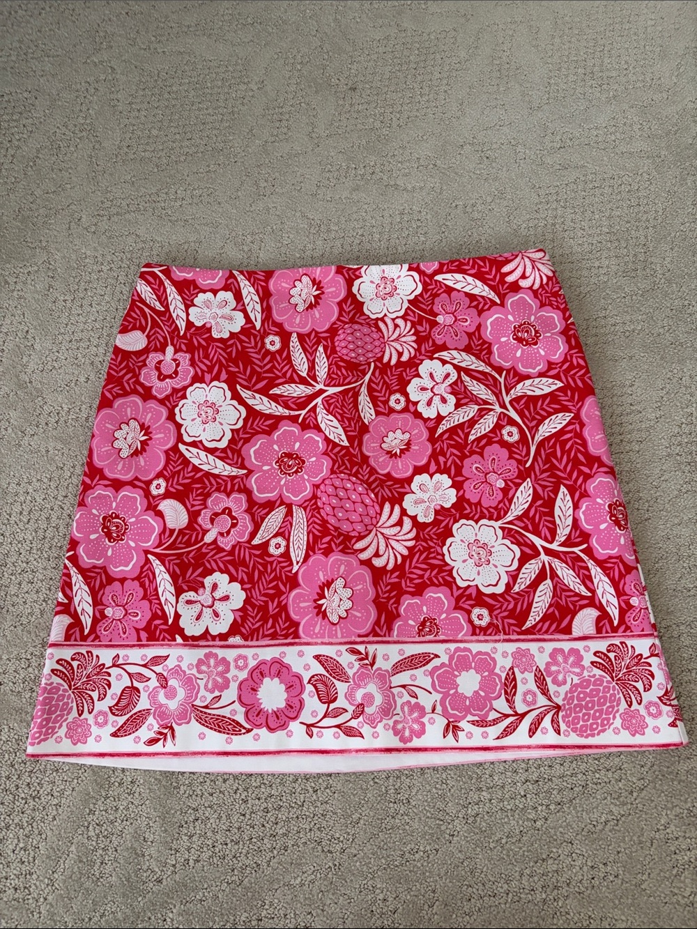 Talbots bright retro floral skirt
